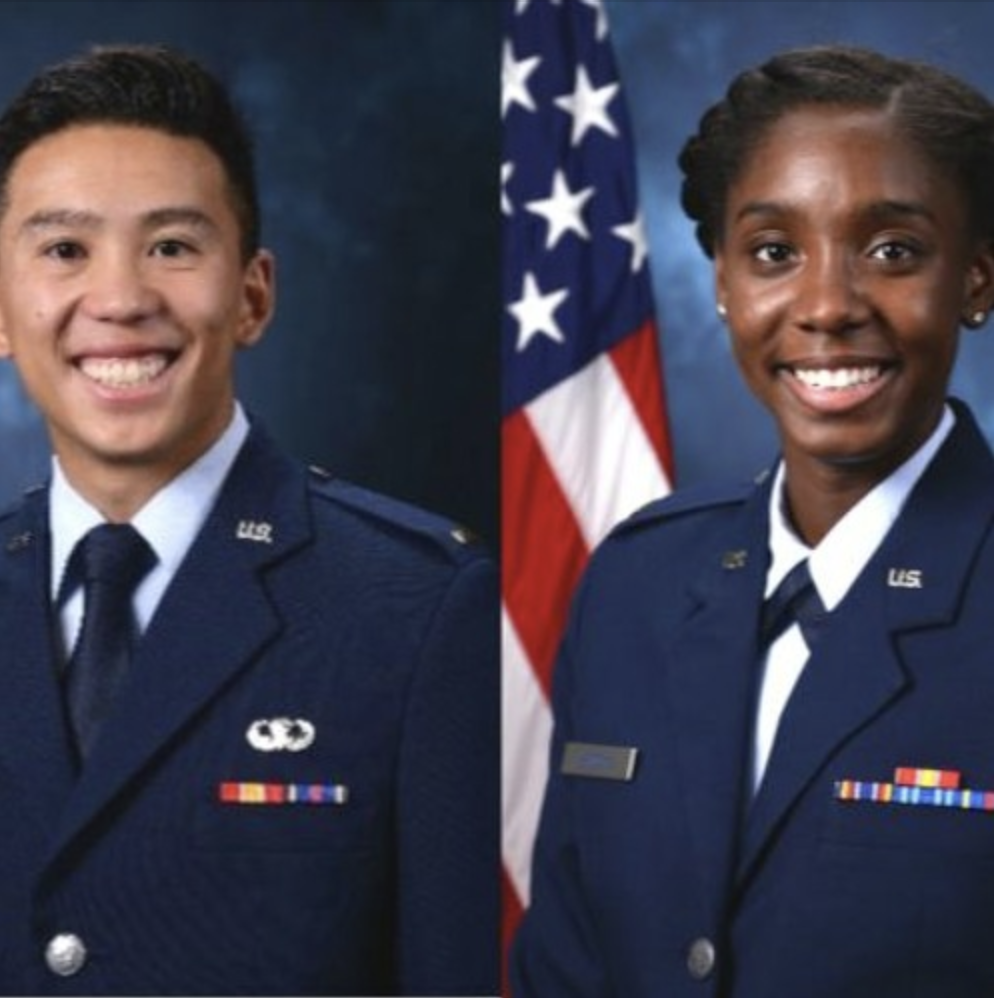 Kainoa and Alonjahnae wearing U.S. Air Force uniform